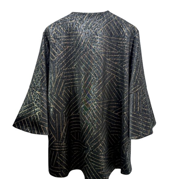 LIOR Paris Jacket Size Large Womens Modern Artsy Black Tan Geo Print - Picture 3 of 12